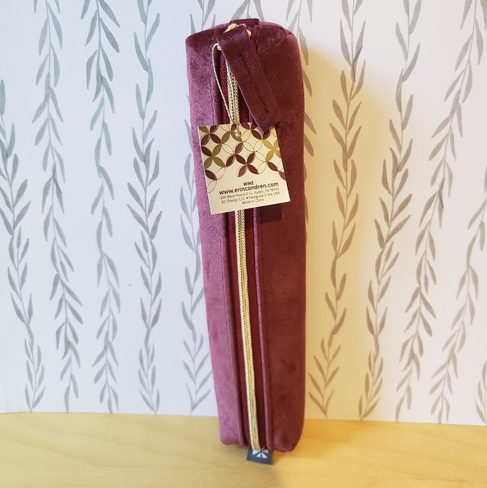 Erin Condren Burgundy Velvet Pencil Case